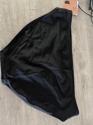 Shade & Shore Black Low Rise Seamless bikini bottoms Full Seat Coverage L 12-14