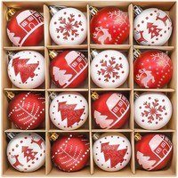 Weihnachtskugeln Kunststoff Set Rot Weiß 16 StüCk 6Cm Bruchsicher Weihnachtsdeko