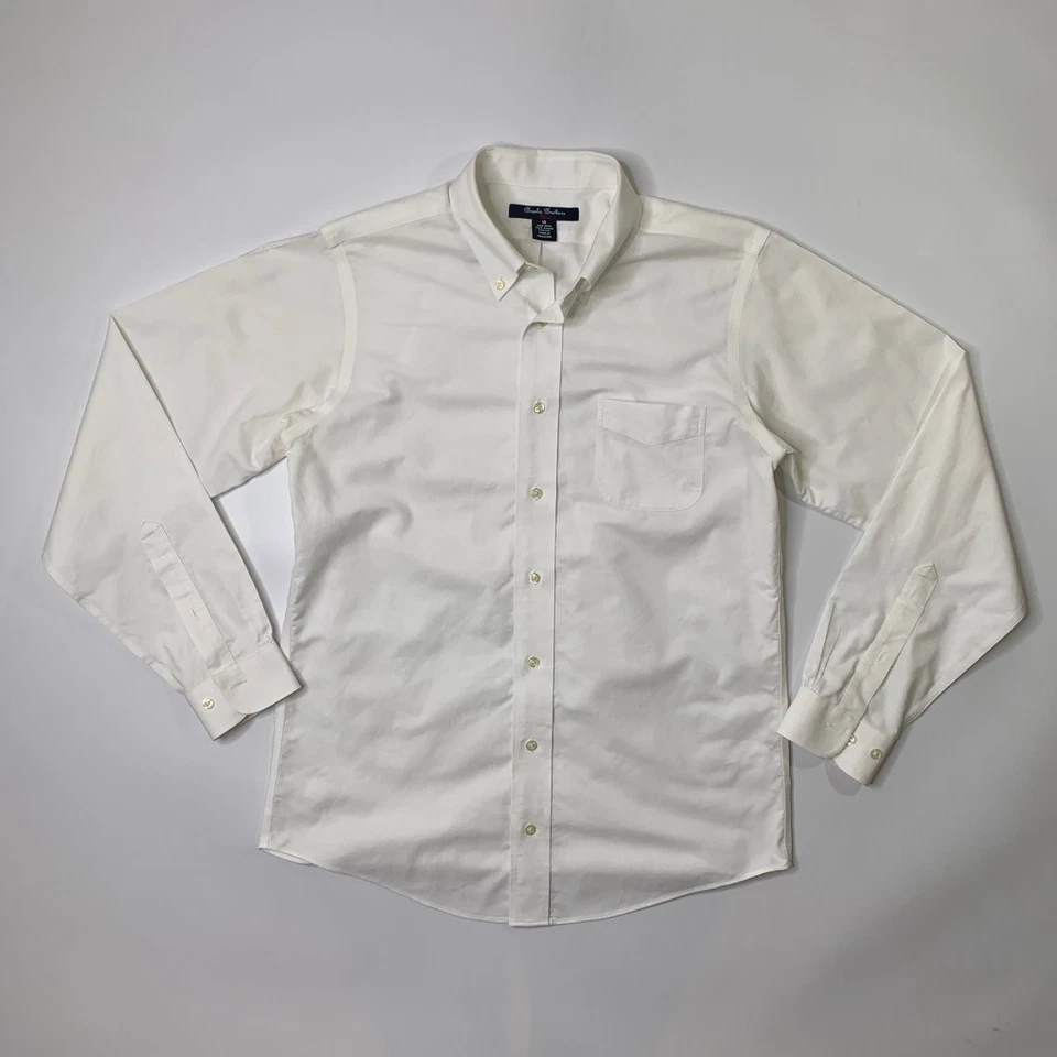 Camisa Brooks Brothers Niños Adolescentes 18 Blanca Supima Sin Hierro Abotonada Manga Larga Foto 2 de 4
