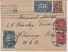 1923 Germany Inflation Cover With Multiple Stamps To USA