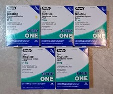 5 Boxes of Rugby Step 1 Clear Nicotine Patches 21 mg 70 PATCHES Exp Date 07/27