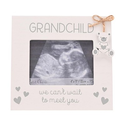Widdop und Co Enkelkind Baby Scan Bilderrahmen - 14 x 13,5 x 1 cm, weiß, grau 