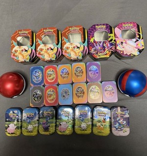 34 Leere Pokémon minitins/tins Und Pokebälle