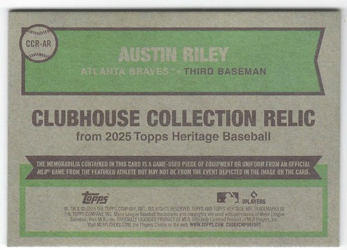 Topps Heritage Clubhouse Collection Memorabilia/Relic Cards - You Pick Upd 2/7 - Afbeelding 61 van 111