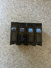 Lot (4) Westinghouse Bryant BR115 1 Pole 15A Circuit Breaker Blue Handle