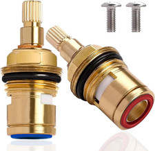 1 Pair Ceramic Tap Cartridge 1/4 Turn, Universal Replacement Tap Cartridges Bras