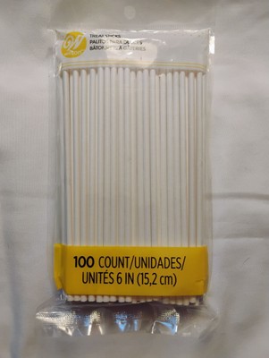 NEW WILTON White 6 inch Lollipop Cake Pops Crafts 100 count Sticks