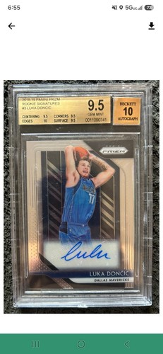 LUKA DONCIC 2018 PANINI PRIZM #3 ROOKIE SIGNATURES AUTO RC BGS 9.5 GEM NBA