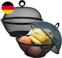 Obstkorb Mit Deckel - Obstschale Metall - Modern Obstaufbewahrung Mit Fliegensch
