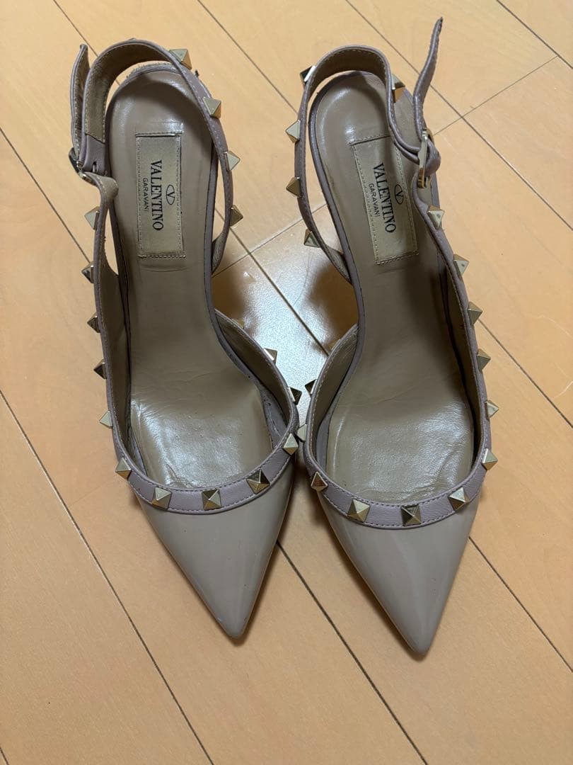 Valentino Garavani Pumps Heel Studded Leather Beige EU37/US7 116175c thumbnail 7