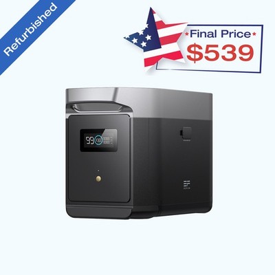 EcoFlow DELTA 2 Max 2048Wh Power Station Extra Battery LFP Certified Refurbished