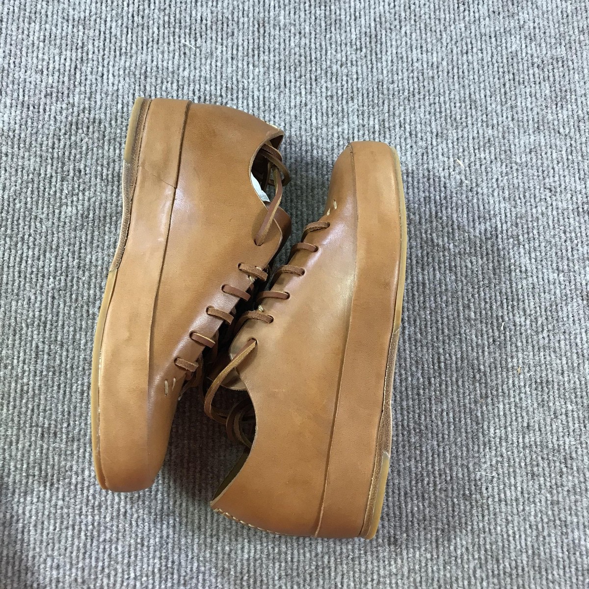 FEIT Hand Sewn Low Rubber Shoes Mens Size 38 Tan Semi  display picture 3