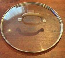 Circulon Glass & Stainless Steel Lid Cover 11 In. Diam. Brown/Gray Silicon Grip