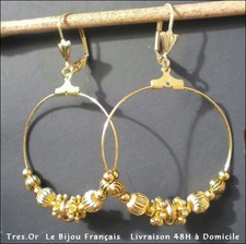 Boucles D'oreilles Clip Vintage En Métal Doré Rétro - Occasion