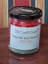 The CANDLE DADDY SHOW ME YOUR MELONS- WATERMELON- HONEYDEW - 6 OUNCE JAR CANDLE