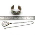 Zuni Signed Orlinda Natewa Mother of Pearl Inlay Necklace Cuff Lot of 2 #S5335-1 — photo 8