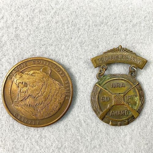 NRA National Rifle Association 1871 Vintage Rifle Shooting Pin Medal Award