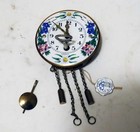 Vintage German Miniature "Sorguhr" Chain-Driven Wall Clock Hand-Painted Edelweis — photo 2