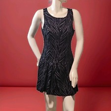 NWT Free People Mini Dress Black/Gray Animal Print Sz 6 New Party Style Stretchy