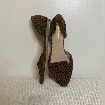 Isaac Mizrahi NWT Leopard Print Pointed Toe D'Orsay Flats - Brown size 9