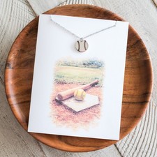 Softball Necklace Personalized Engraved Sports Pendant Jewelry Gift Player Coach