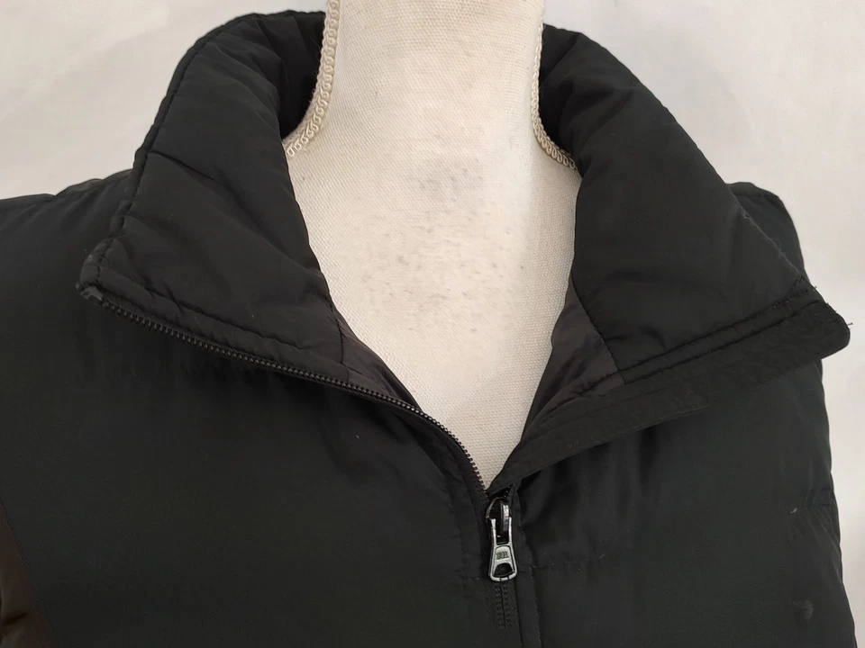Lands End Down Puffer Vest Black Full Zip Pockets Mock Neck Jacket Women's 1X - Image 3 of 4