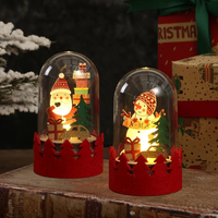 2 StüCk Weihnachten Leuchtende Holzverzierungen,Weihnachtsmann Schneemann Mit