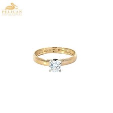 Cubic Zirconia Lady's Stone Ring 10K Yellow Gold 1.1dwt Size:8.5 PBR114763