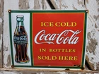 VINTAGE COCA COLA PORCELAIN SIGN OLD COKE SODA POP BEVERAGE DRINK ADVERTISING