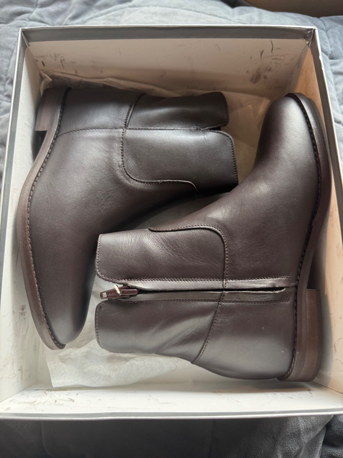 NWB Divine Follie Vitello T.Moro Leather Ankle Boots Brown Size 36 image 3