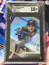 Bo Bichette 2021 Topps Gold Label #27 Class 3 Purple # /35 SSP Blue Jays SGC 10