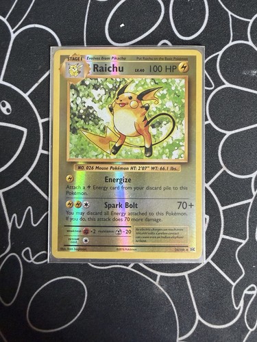 Pokémon TCG Raichu Card Evolutions Reverse Holo Rare 36/108, Near Mint Condition