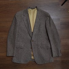 Vintage Harris Tweed Brown Wool Blazer Hunting Jacket 42