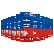 Lavazza Crema e Gusto Classico Ground Coffee, Dark Roast, 250g Each, 12-Pack 16.00 per kilo