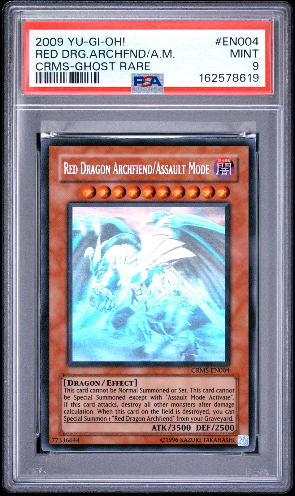 Red Dragon Archfiend/Assault Mode CRMS-EN004 Ghost Rare Yugioh PSA 9 *619 view 1