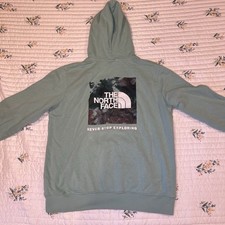 The North Face Teal Means Hoodie Size Large Pullover Sweatshirt With Hood