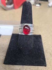 Sterling  Ruby Wide Band Size 9