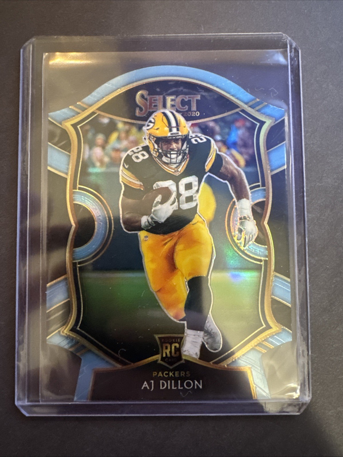 2020 Panini Select - Concourse AJ Dillon #65 Light Blue Prizm Die-Cut (RC)