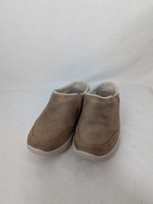 Skechers Women 6 Easy Going Latte Clogs Tan Suede Mules Comfort Slip On