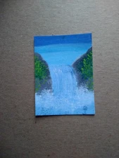ACEO Original Acrylic Painting Landscape Miniature Art Card ATC Scenery 27
