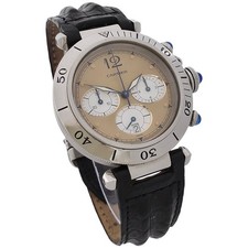 Cartier Pasha Chronograph 1050 1 Champagne Dial Steel 38mm Quartz Watch 3