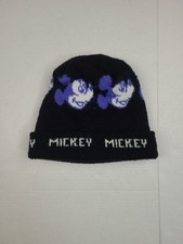 Vintage Purple Mickey Mouse Winter Beanie Knit KIDS HAT made In the USA Aqvila