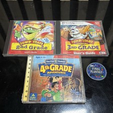 Vintage PC Educational Game Lot - JumpStart 2nd, 3rd Grade ClueFinders 4th CIB