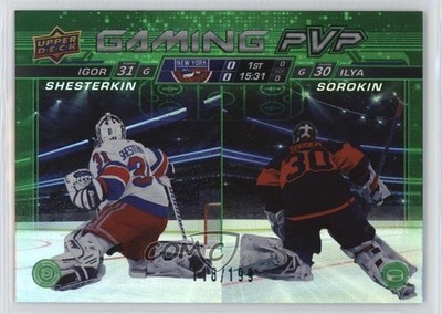 2024 Upper Deck Series 1 Gaming PVP Green /199 Igor Shesterkin Ilya Sorokin 0i47