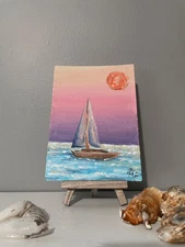 Original Sailboat Painting -nostalgic Waves-
