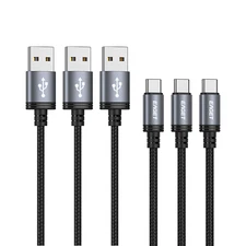 EAGET USB A to USB C Cable Type-C Fast Charging Cable 3FT 3Pack for iPhone 15 16