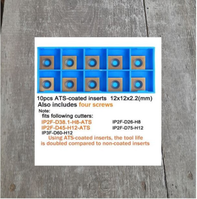 10 Stück Wendeplatten 12x12x2,2 mm ATS beschichtet Ersatzmesser für Planfräser