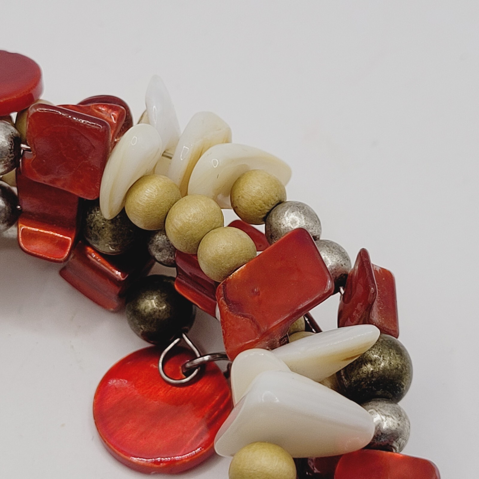 Chunky Wrap Memory Wire Glass Shell Colorful Boho… - image 16