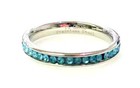 QVC Steel by Design Crystal Birthstone Eternity Band Ring Aquamarine March SZ 6 — photo 4