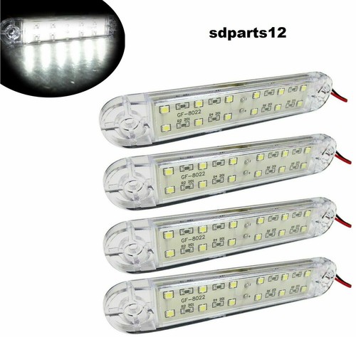 4 Feux De Gabarit Blanc LED 12V-24V Avec Mode Flash Orange Feu De